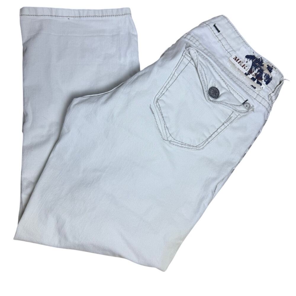 MEK DNM USA Y2K 2000's Denim Jaisalmer Capri Pants, White/Cream, Size 30 Waist